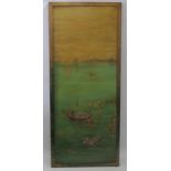 An Oriental Lacquered Panel, 79x33.5cm