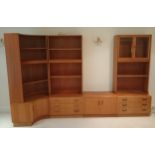 Three Part G-Plan Corner Unit. Central Corner Unit with Shelves and Cupboard. Two outer units with