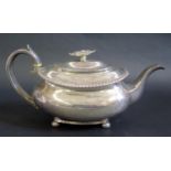 A George IV Silver Presentation Teapot engraved 'This piece of Plate was presented to James