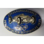 A German 1935 Olympics Enamel Badge, 58x39mm