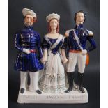 A Victorian Staffordshire TURKEY ENGLAND FRANCE Figural Group: Sultan Abd-ul-Medjid, Sultan of