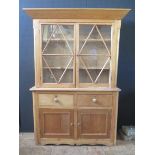 Victorian Pine Glazed Dresser. Base with two drawers over double doors. Glazed cabinet with two