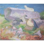 Gwendolen R. Jackson, 'Sheep by the Sea' Midland Regional Artists Autumn Exhibition 1950, Signed