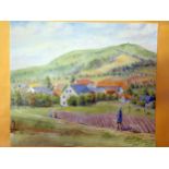 A Village Landscape Watercolour Signed Hitler 1906, 34x29cm
