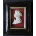 A 19th Century Relief Bust of a Gentleman, framed & glazed, 22x18cm