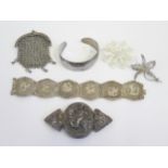 A Selection of Silver Jewellery and mesh purse, 127.6g