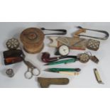 A Selection of Oddments including a 19th century three blade fleam (unable to open), 18th century