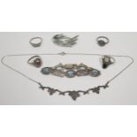 A Selection of Silver and Marcasite Jewellery, 46.9g