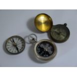 A Victorian Silver Cased Singer Style Pocket Barometer, London 1898, F.B&S (not spinning freely) and