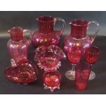 A Selection of Cranberry Glass