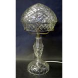 A Good Quality Cut Crystal Table Lamp, c. 41cm tall