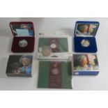 A Selection of Royal Mint Collectable Coins including Queen Elizabeth The Queen Mother Silver