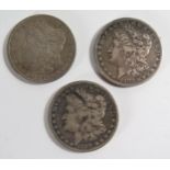 Three USA Dollars: 1880, 1883 and 1888 (not authenticated