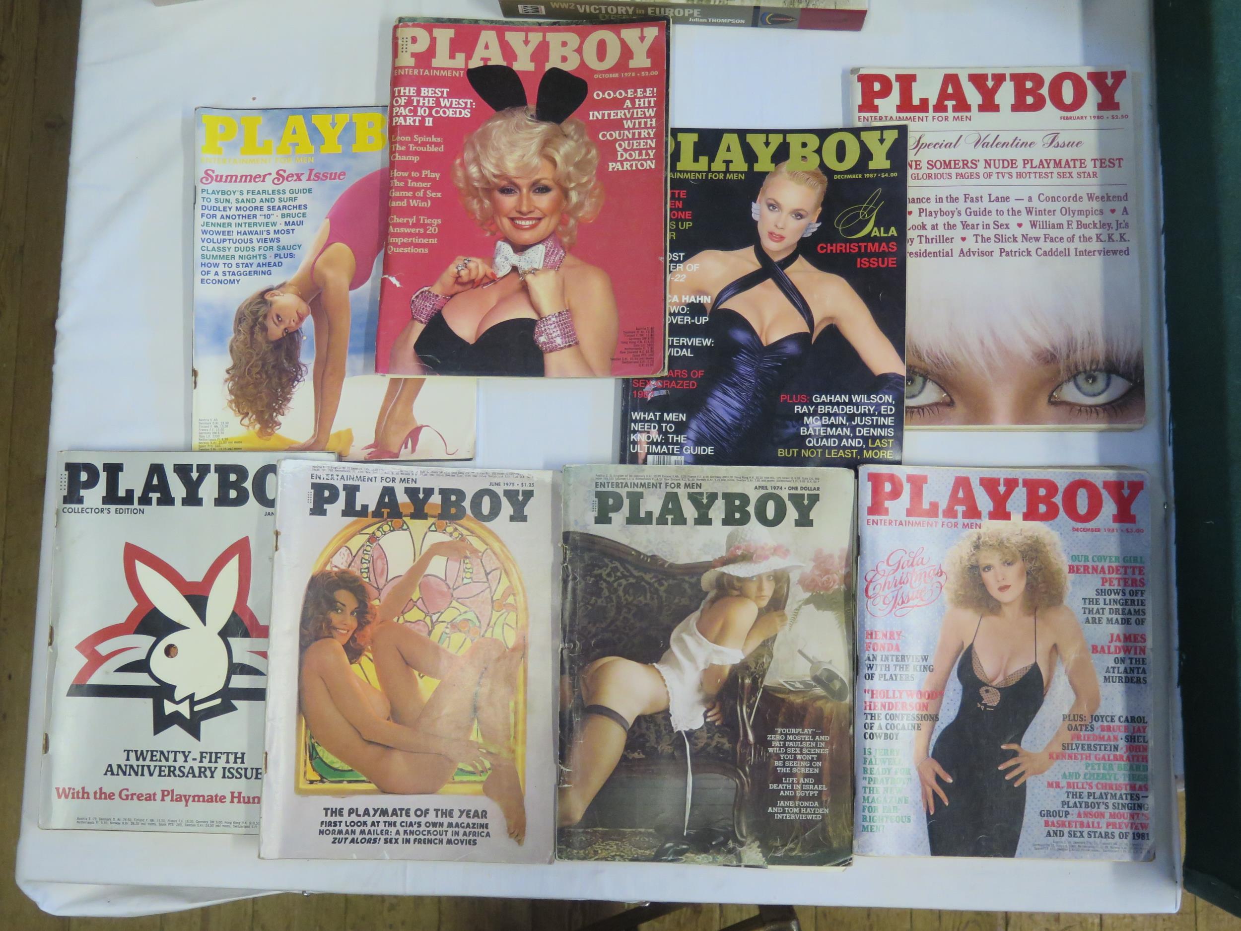 Eight 1970's / 80's PLAYBOY Magazines