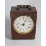 A 19th Century French Rosewood Clock, 18cm to top pf handle. Barrel movement needs replacing