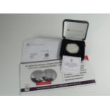 A Jubilee Mint 95th Birthday of Queen Elizabeth II Solid Silver Proof £5 Coin, boxed with COA