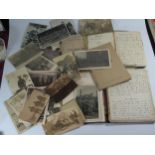 A WWI Great War Private War Diary and Photographs written in 3 notebooks and with two albums and