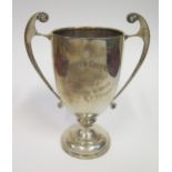 A George V Silver Two Handled Presentation Cup with inscription 'Doncaster Golf Club Captains