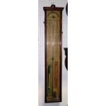 An Admiral Fitzroy's Barometer in oak case, 95cm case. Mercury will need re-setting. **WARNING