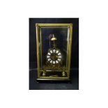 A Decorative Brass Fusee Movement Skeleton Clock With Glass Cover, Overall Height 54cm