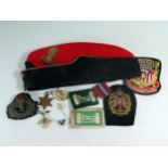 An Early Royal Artillery Forage Cap (pen name N.W. Norris) and various badges