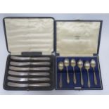 A Cased Set of George V Silver Coffee Spoons, Birmingham 1933, Arthur Price & Co. Ltd., 58g and a