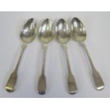 A Set of Four George IV Silver Teaspoons, Exeter 1825, William Woodman, 87g