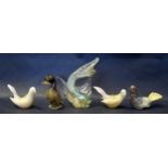 A Selection of Murano Glass Birds and a fish