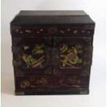 A Japanese Meiji Period Lacquered Kodansu, 31.5(h)x29.5(w)x14.5(d)cm