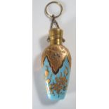 A 19th Century Turquoise Glass and Gilt Scent Bottle