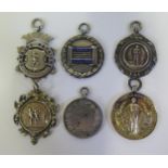 A Collection of Six Silver Running Medallions including Highgate Harriers 1935, Pewsey Marathon