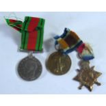 A WWI 1914-15 Star and Victory Medal awarded to 37784, PTE. W.H. SAMUELS. R.A.M.C. and WWII medal