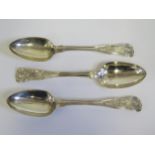 A Set of Three Victorian Silver Kings Pattern Table Spoons, Exeter 1846, SOBEY, 301g