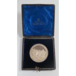 A Cased North East Coast Exhibition 1882 Silver Prize Medal, 51mm diam., 61.9g