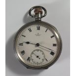 A Coventry Astral Silver Cased Keyless Open Dial Pocket Watch, Birmingham 1912. Running