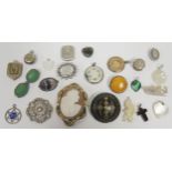 A Selection of 19th Century and later Jewellery including a Blue John brooch. Some A/F