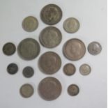 A Small Collection of .500 Silver Half Crowns and other pre-1947 GB coins, 111.3g