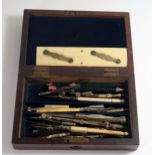 A 19th Century Box with draughtsman's instruments
