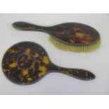 A George V Silver and Tortoiseshell Hand Mirror and Brush, Birmingham 1923/24, F H Adams & Co.