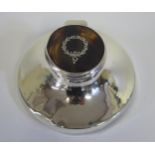 A George V Silver and Tortoiseshell Inkwell, Birmingham 1923, Adie Bros., 8.5cm