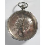 A Large Waltham Silver Cased Open Dial Pocket Watch, Birmingham 1890, 53mm case. Running