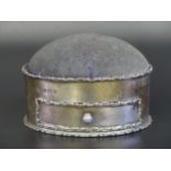 An Edward VII Silver Ring Box with hinged pin cushion top and drawer below, Birmingham 1904,
