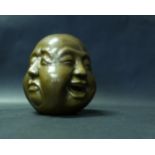 A Chinese Bronze Four Face Buddha, 14.5cm high
