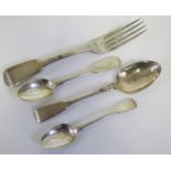 A William IV Silver Fork (Exeter 1831, George Turner) and other odd silver 137g