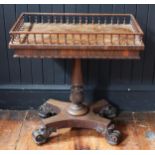 An Early Victorian Rosewood Occasional Table with galleried top raised on a single column and