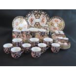 A Set of Royal Crown Derby Imari Traditional (2451) Tea Ware including 13" oval platter, 2 x 9"