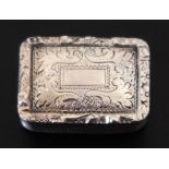 A William IV Silver Vinaigrette with chased foliate decoration and gilt grill, Birmingham 1834,