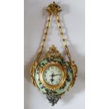 A 19th Century French 'Bakers' Suspension Clock after Guimard, the porcelain dial signed Brion