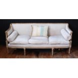 A George III White Painted & Parcel-Gilt Sofa, Late 18th Century with a Reeded & Chanelled