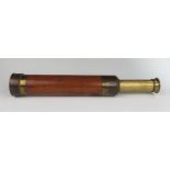 A 19th Century Brass Mounted Five Draw Telescope signed R. Neill of Telescope, 31-115 cm